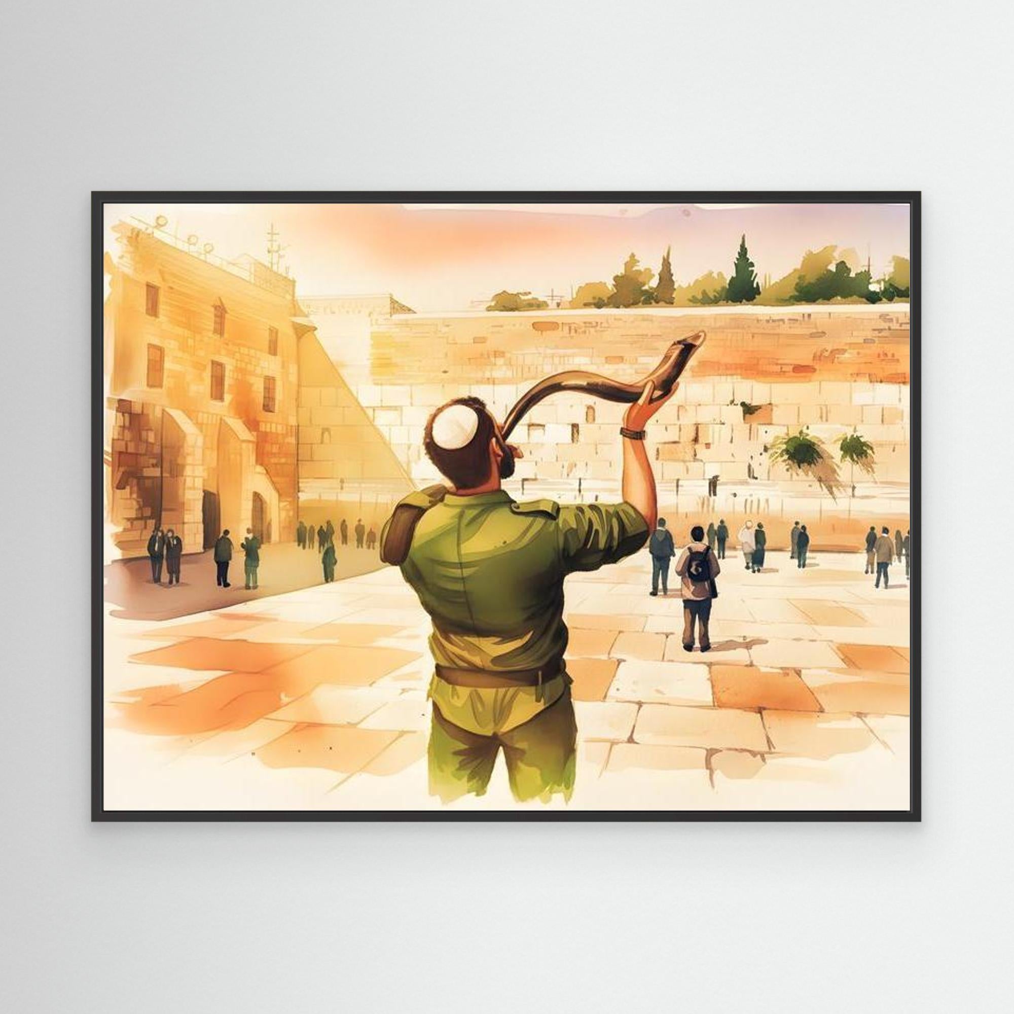 The Call of the Kotel (Watercolor)