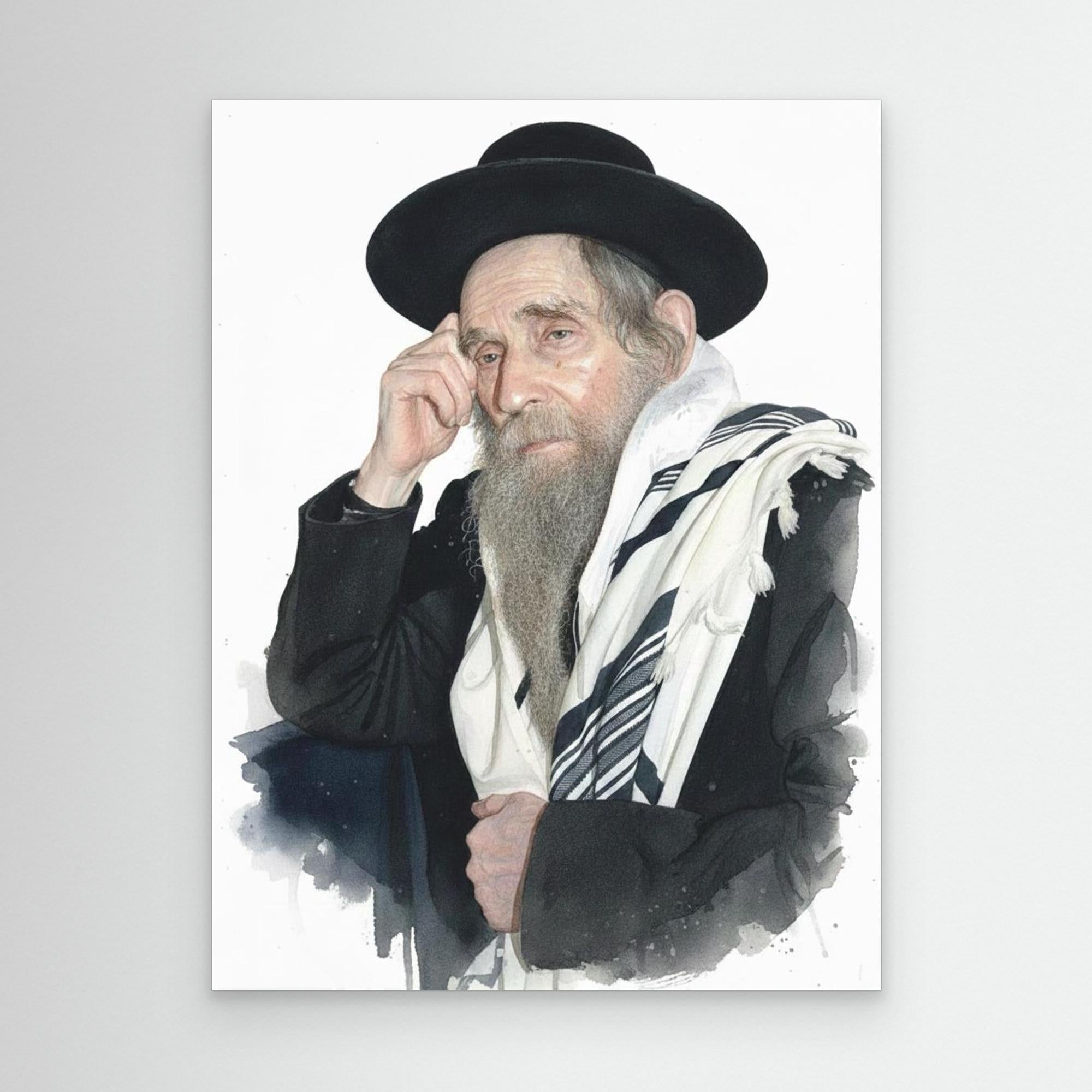Rabbi Aharon Yehuda Leib Shteinman - Watercolor
