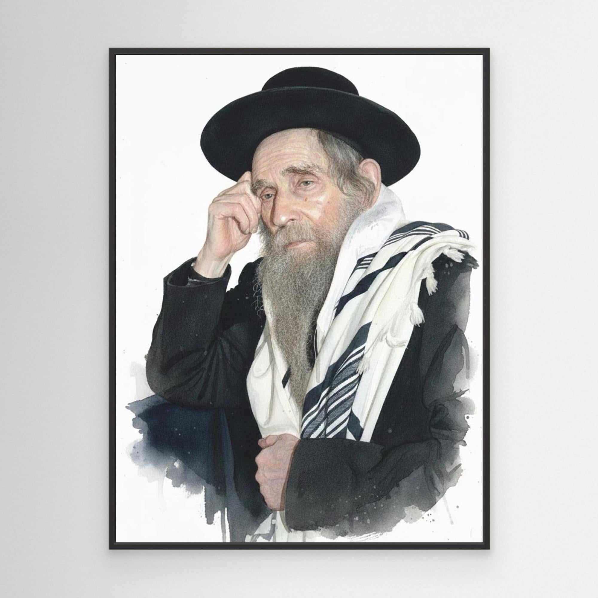 Rabbi Aharon Yehuda Leib Shteinman - Watercolor