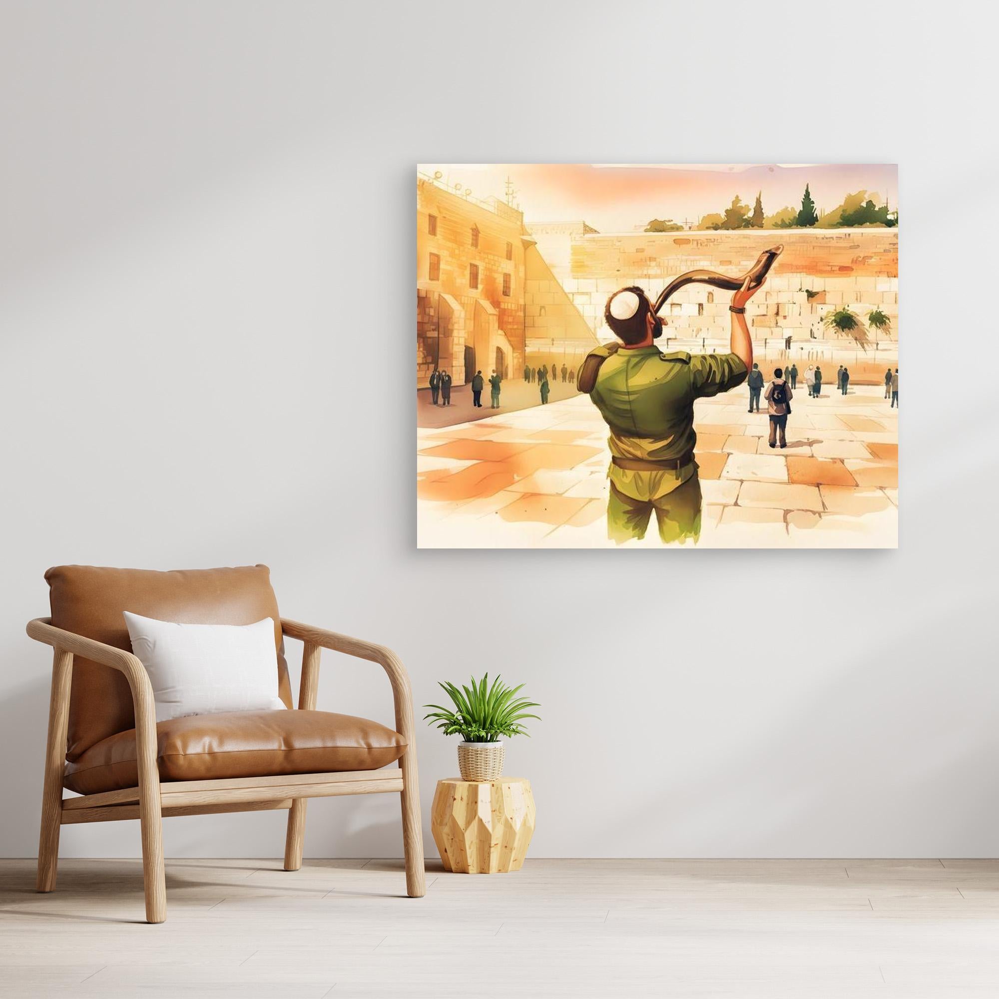 The Call of the Kotel (Watercolor)