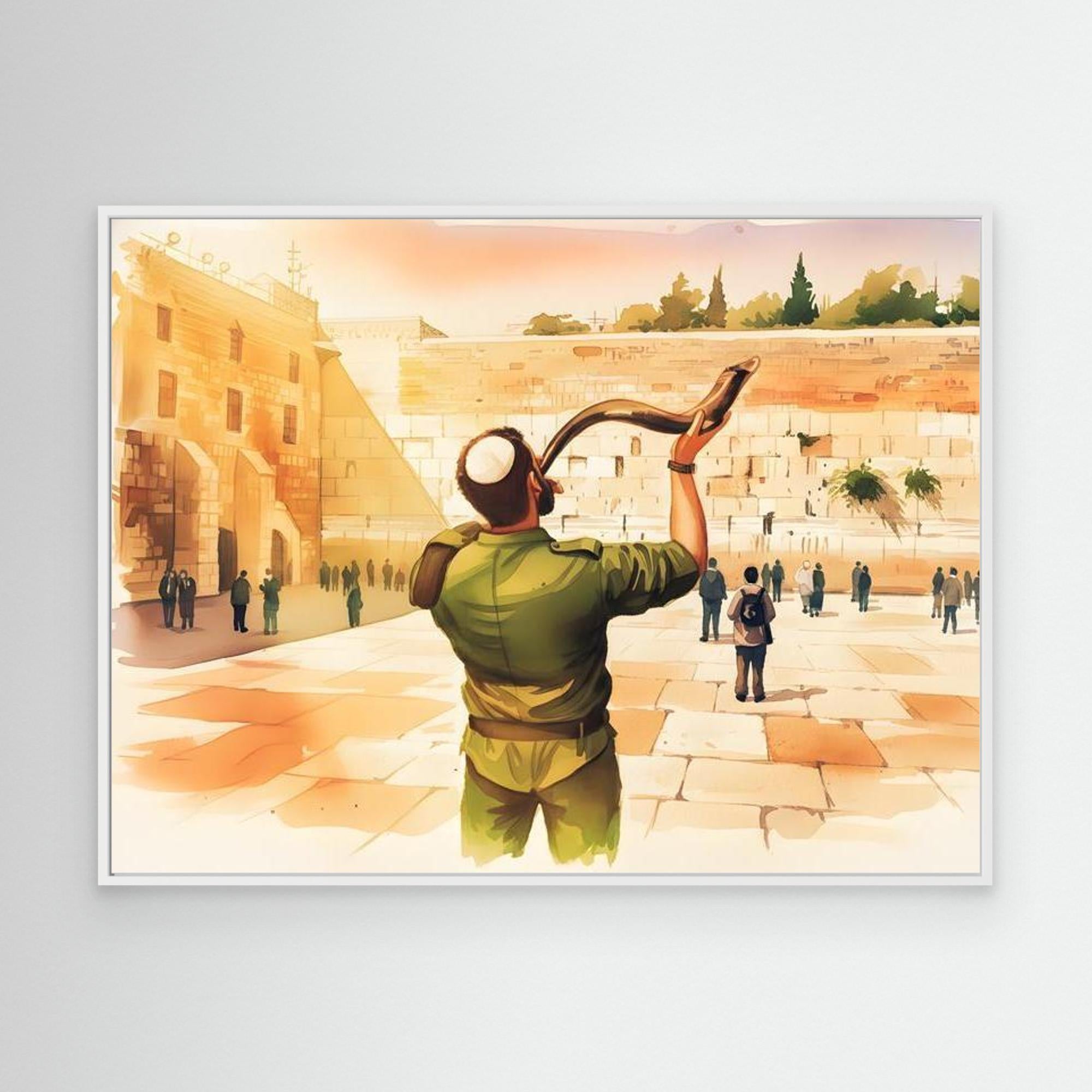 The Call of the Kotel (Watercolor)